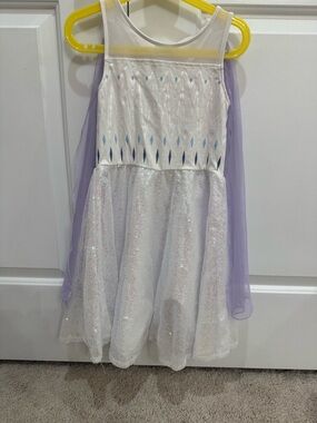Disney Elsa White and Lavender Frozen II Girls' Dress